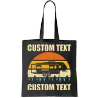 Custom Camper Rv Camping Road Trip Personalize Text Tote Bag