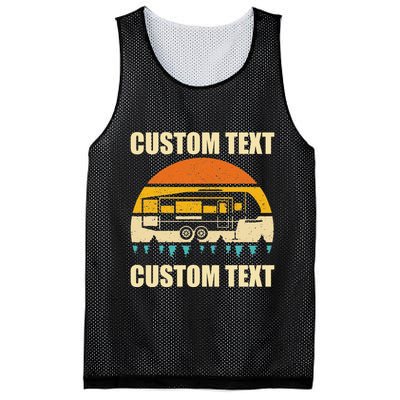 Custom Camper Rv Camping Road Trip Personalize Text Mesh Reversible Basketball Jersey Tank
