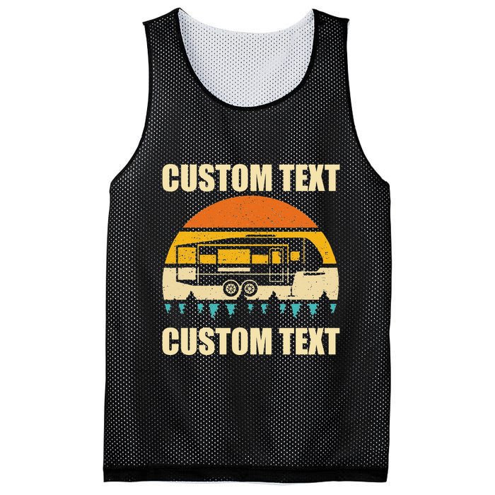 Custom Camper Rv Camping Road Trip Personalize Text Mesh Reversible Basketball Jersey Tank