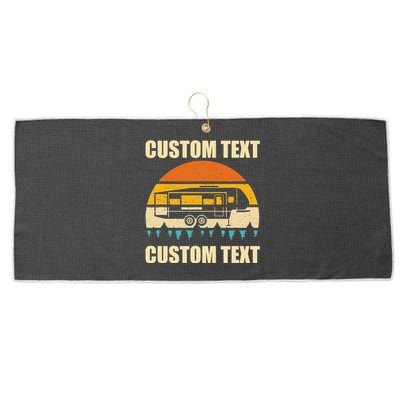 Custom Camper Rv Camping Road Trip Personalize Text Large Microfiber Waffle Golf Towel