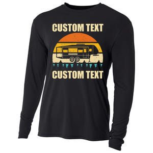 Custom Camper Rv Camping Road Trip Personalize Text Cooling Performance Long Sleeve Crew