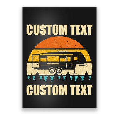 Custom Camper Rv Camping Road Trip Personalize Text Poster