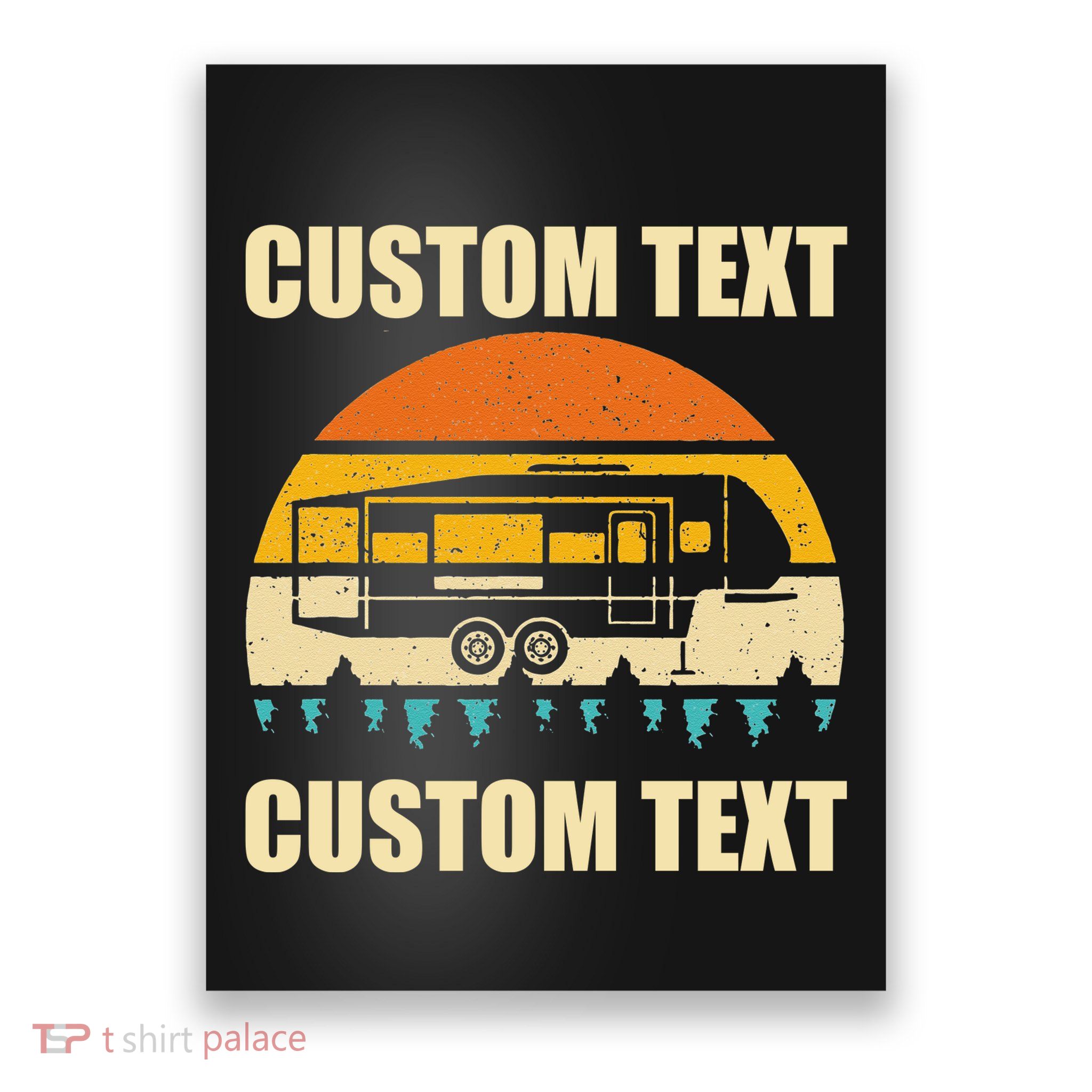 Custom Camper Rv Camping Road Trip Personalize Text Poster