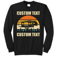 Custom Camper Rv Camping Road Trip Personalize Text Tall Sweatshirt