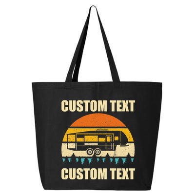 Custom Camper Rv Camping Road Trip Personalize Text 25L Jumbo Tote
