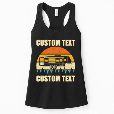 Custom Camper Rv Camping Road Trip Personalize Text Womens Tank Top