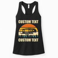 Custom Camper Rv Camping Road Trip Personalize Text Womens Tank Top