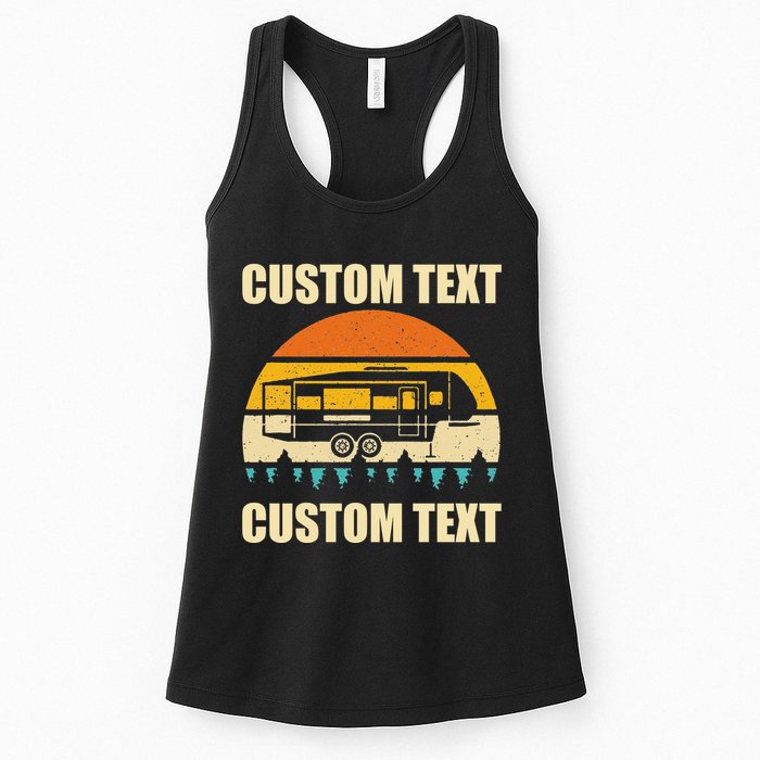Custom Camper Rv Camping Road Trip Personalize Text Womens Tank Top