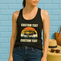 Custom Camper Rv Camping Road Trip Personalize Text Womens Tank Top