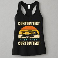 Custom Camper Rv Camping Road Trip Personalize Text Womens Tank Top
