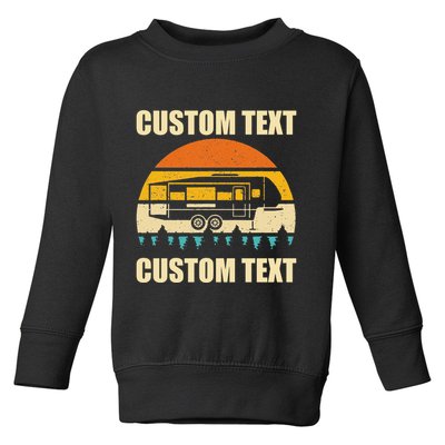 Custom Camper Rv Camping Road Trip Personalize Text Toddler Sweatshirt
