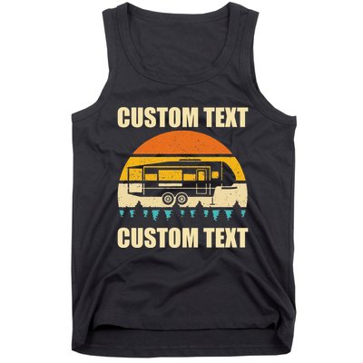 Custom Camper Rv Camping Road Trip Personalize Text Tank Top