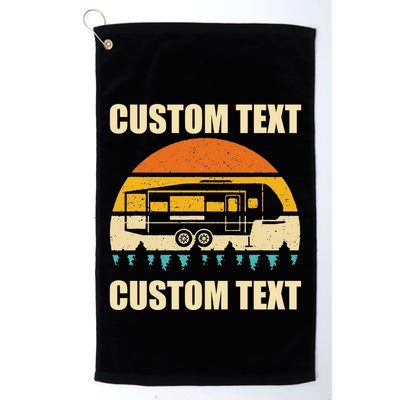 Custom Camper Rv Camping Road Trip Personalize Text Golf Towel