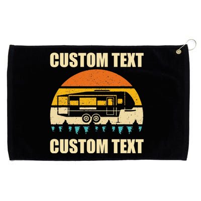 Custom Camper Rv Camping Road Trip Personalize Text Grommeted Golf Towel