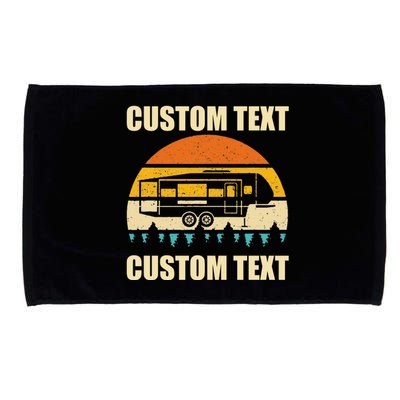 Custom Camper Rv Camping Road Trip Personalize Text Microfiber Hand Towel