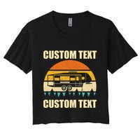 Custom Camper Rv Camping Road Trip Personalize Text Crop Top