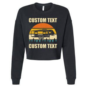 Custom Camper Rv Camping Road Trip Personalize Text Cropped Pullover Crew