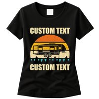Custom Camper Rv Camping Road Trip Personalize Text Womens T-Shirt