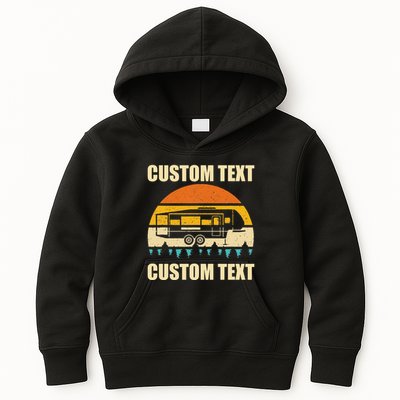 Custom Camper Rv Camping Road Trip Personalize Text Kids Hoodie