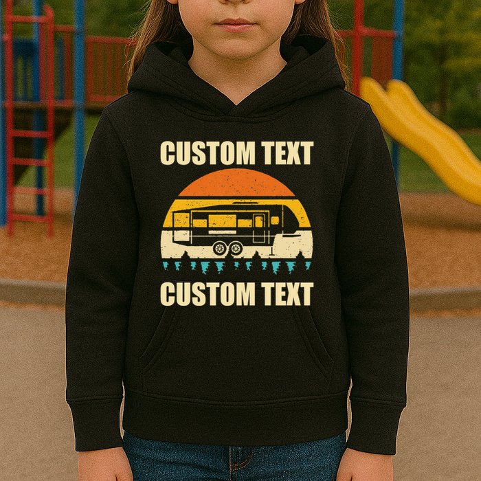 Custom Camper Rv Camping Road Trip Personalize Text Kids Hoodie