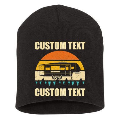 Custom Camper Rv Camping Road Trip Personalize Text Short Acrylic Beanie