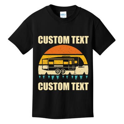 Custom Camper Rv Camping Road Trip Personalize Text Kids T-Shirt