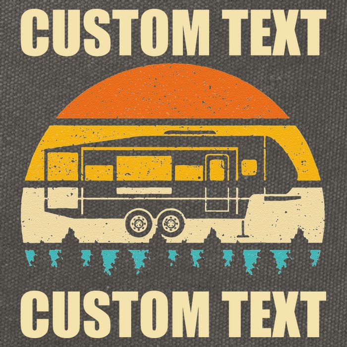Custom Camper Rv Camping Road Trip Personalize Text Cotton Canvas Backpack
