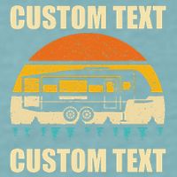 Custom Camper Rv Camping Road Trip Personalize Text Sueded Cloud Jersey T-Shirt