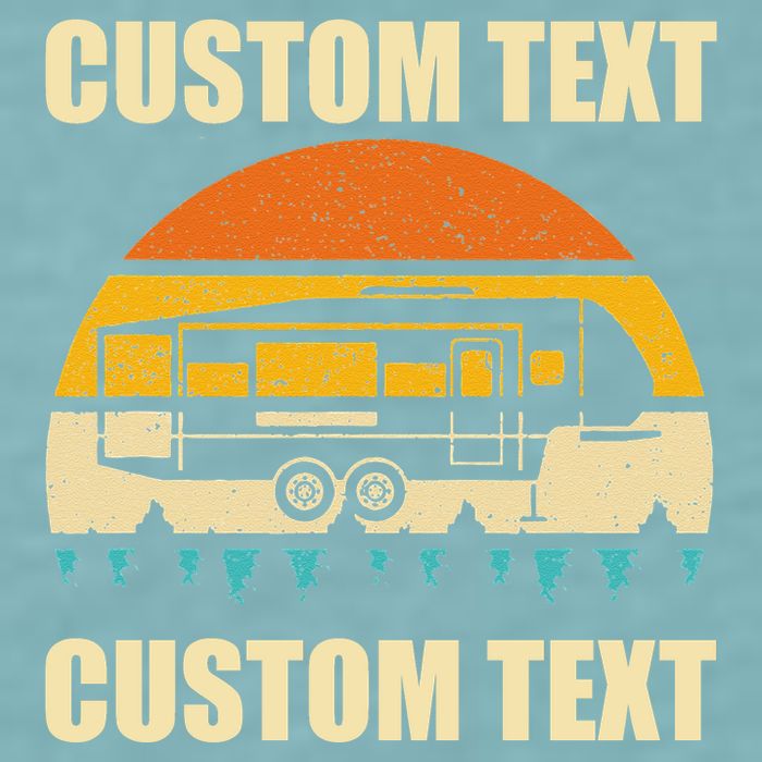 Custom Camper Rv Camping Road Trip Personalize Text Sueded Cloud Jersey T-Shirt