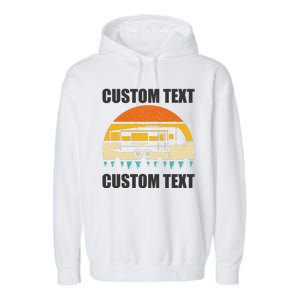 Custom Camper Rv Camping Road Trip Personalize Text Garment-Dyed Fleece Hoodie