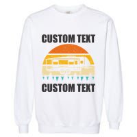 Custom Camper Rv Camping Road Trip Personalize Text Garment-Dyed Sweatshirt