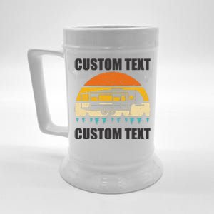 Custom Camper Rv Camping Road Trip Personalize Text Beer Stein