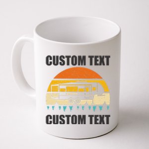 Custom Camper Rv Camping Road Trip Personalize Text Coffee Mug