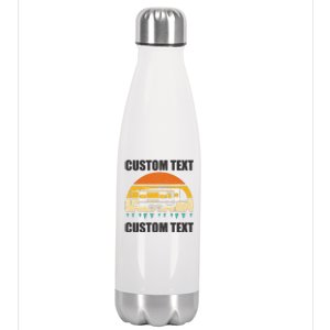 Custom Camper Rv Camping Road Trip Personalize Text Stainless Steel Insulated Water Bottle