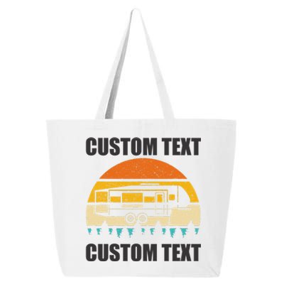 Custom Camper Rv Camping Road Trip Personalize Text 25L Jumbo Tote