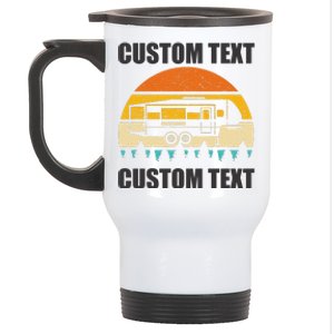 Custom Camper Rv Camping Road Trip Personalize Text Stainless Steel Travel Mug