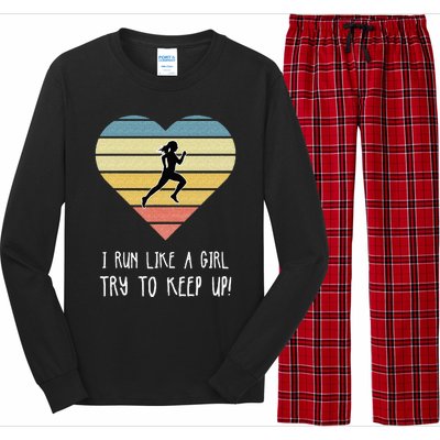 Cross Country Running Gift Long Sleeve Pajama Set