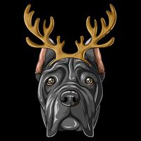 Cane Corso Reindeer Antlers Christmas Cane Corso Gift Drawstring Bag
