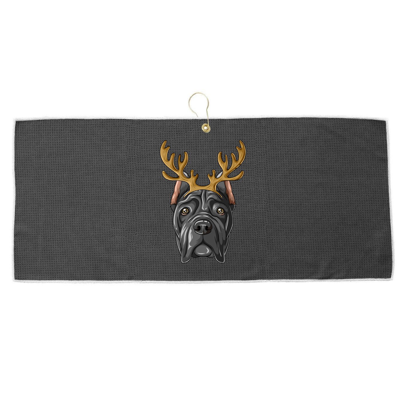 Cane Corso Reindeer Antlers Christmas Cane Corso Gift Large Microfiber Waffle Golf Towel