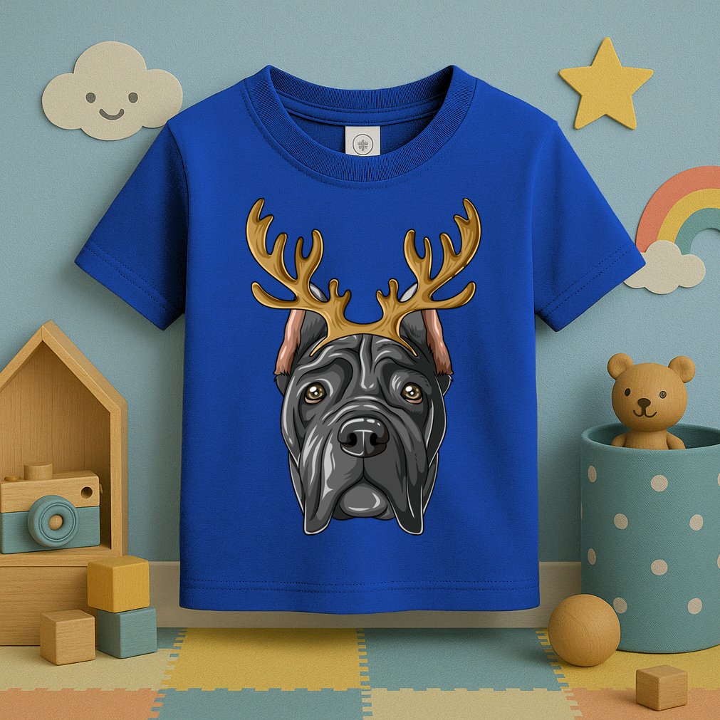 Cane Corso Reindeer Antlers Christmas Cane Corso Gift Toddler T-Shirt