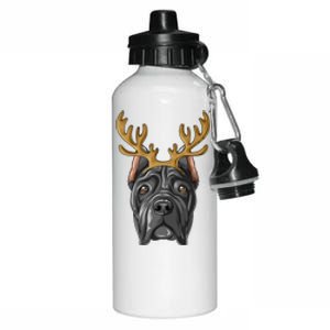 Cane Corso Reindeer Antlers Christmas Cane Corso Gift Aluminum Water Bottle