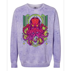 Cool Cybernetic Robot Octopus Squid Colorblast Crewneck Sweatshirt