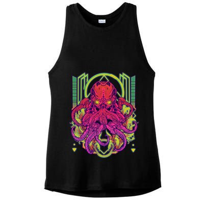 Cool Cybernetic Robot Octopus Squid Ladies PosiCharge Tri-Blend Wicking Tank