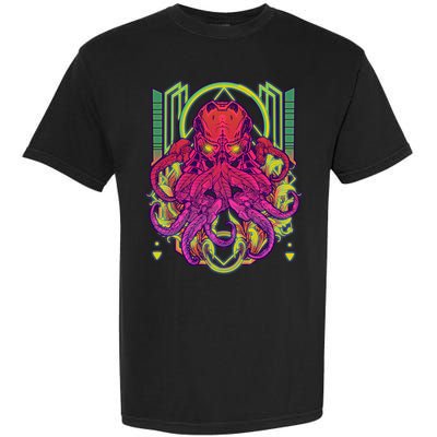 Cool Cybernetic Robot Octopus Squid Garment-Dyed Heavyweight T-Shirt