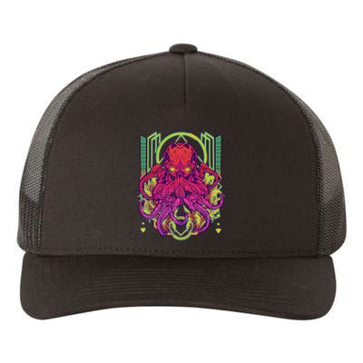 Cool Cybernetic Robot Octopus Squid Yupoong Adult 5-Panel Trucker Hat