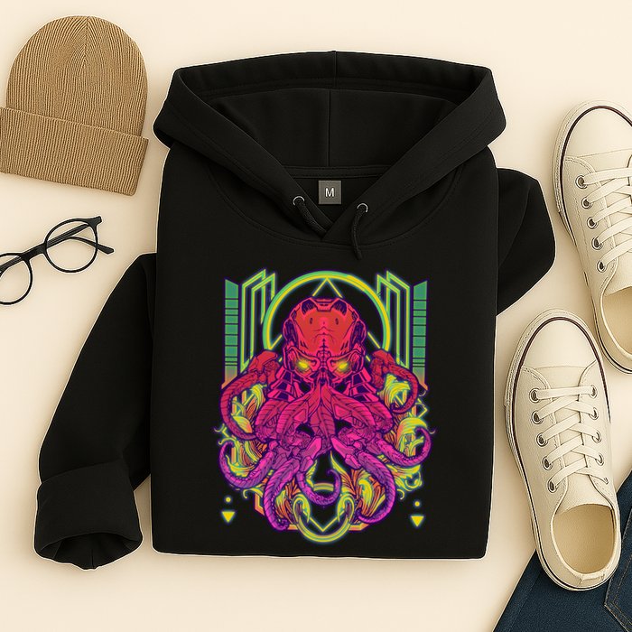 Cool Cybernetic Robot Octopus Squid Hoodie