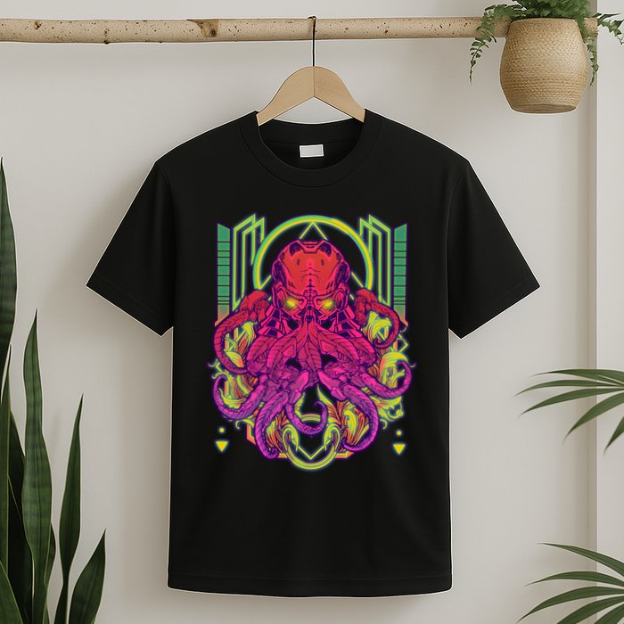 Cool Cybernetic Robot Octopus Squid T-Shirt