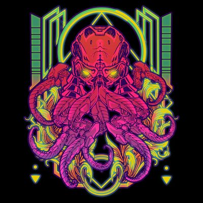 Cool Cybernetic Robot Octopus Squid T-Shirt