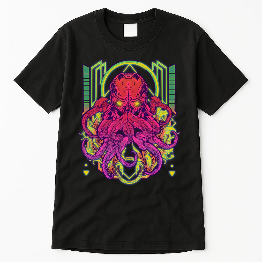 Cool Cybernetic Robot Octopus Squid Tall T-Shirt
