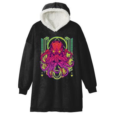 Cool Cybernetic Robot Octopus Squid Hooded Wearable Blanket
